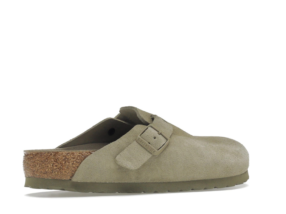 Birkenstock Boston Soft Footbed Suede Faded Khaki