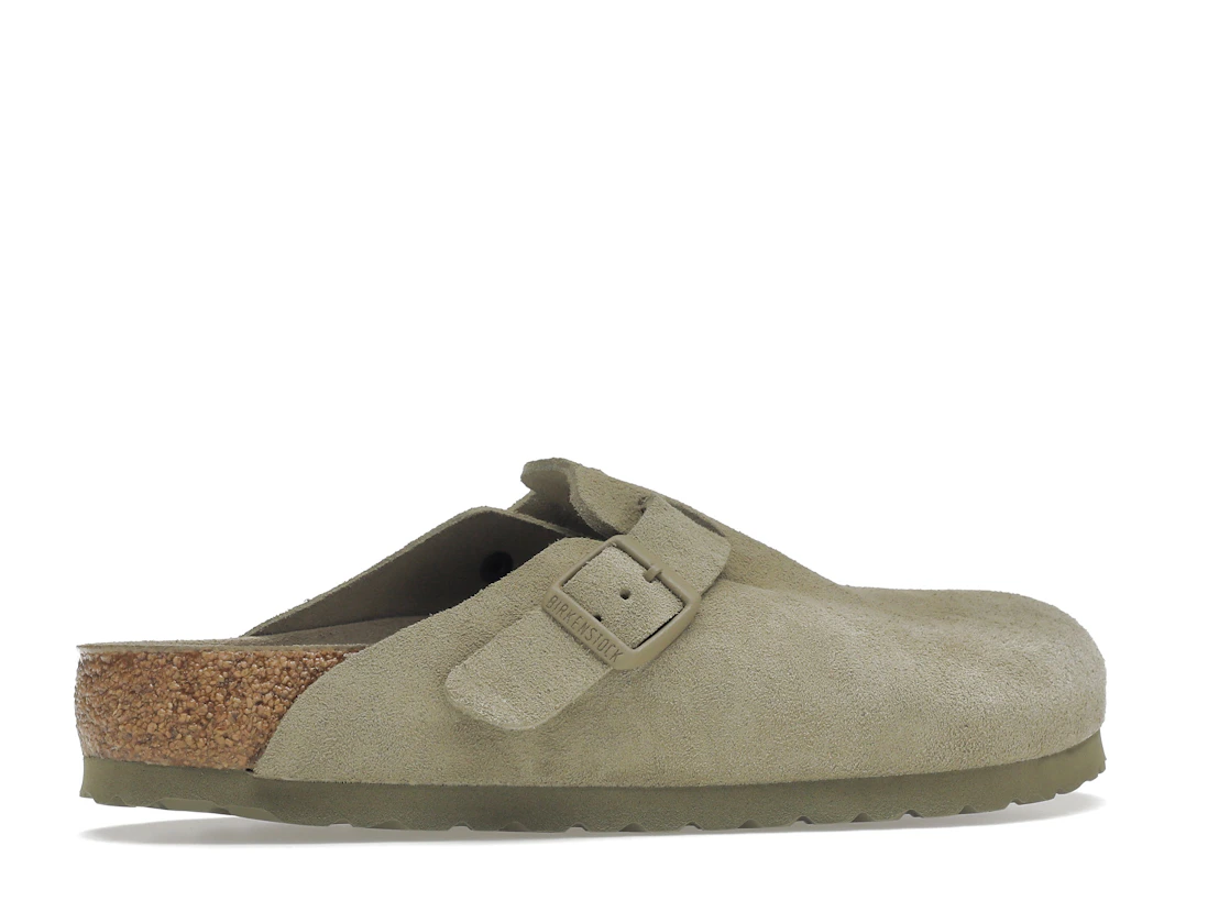Birkenstock Boston Soft Footbed Suede Faded Khaki
