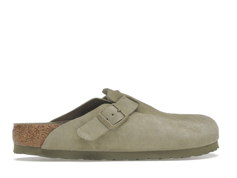 Birkenstock Boston Soft Footbed Suede Faded Khaki