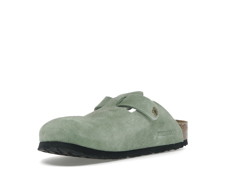 Birkenstock Boston Soft Footbed Suede Green Tea (Narrow Fit)