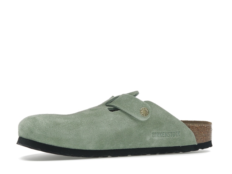 Birkenstock Boston Soft Footbed Suede Green Tea (Narrow Fit)