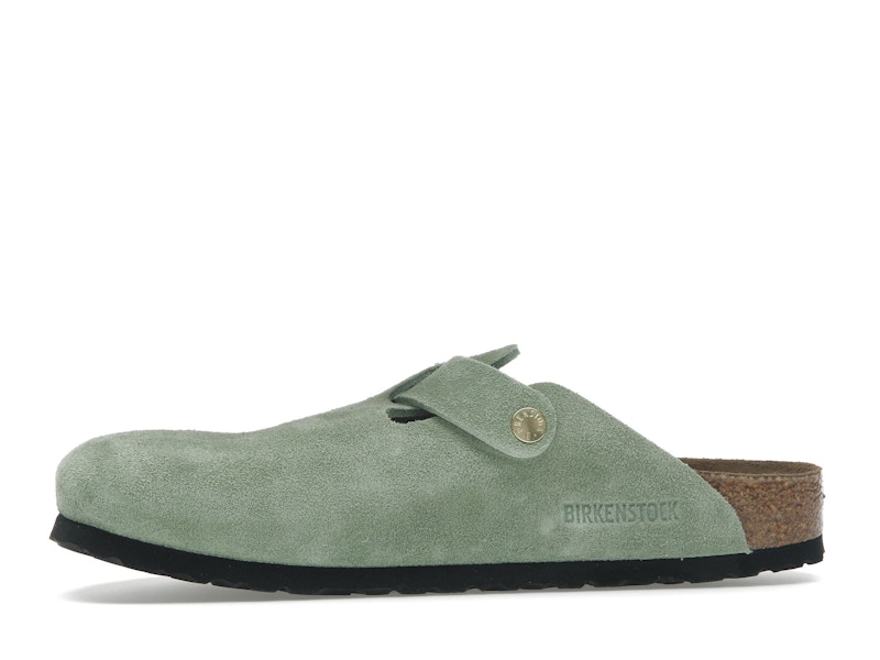 Birkenstock Boston Soft Footbed Suede Green Tea (Narrow Fit)