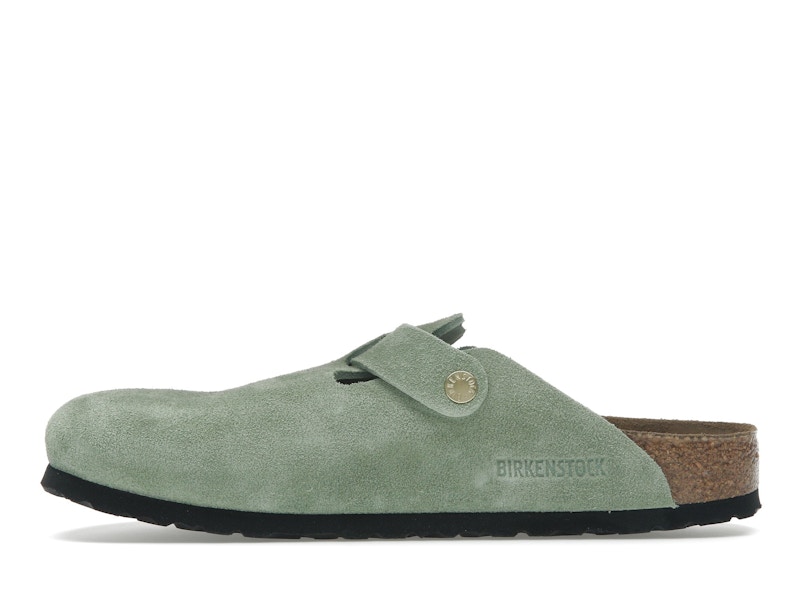 Birkenstock Boston Soft Footbed Suede Green Tea (Narrow Fit)