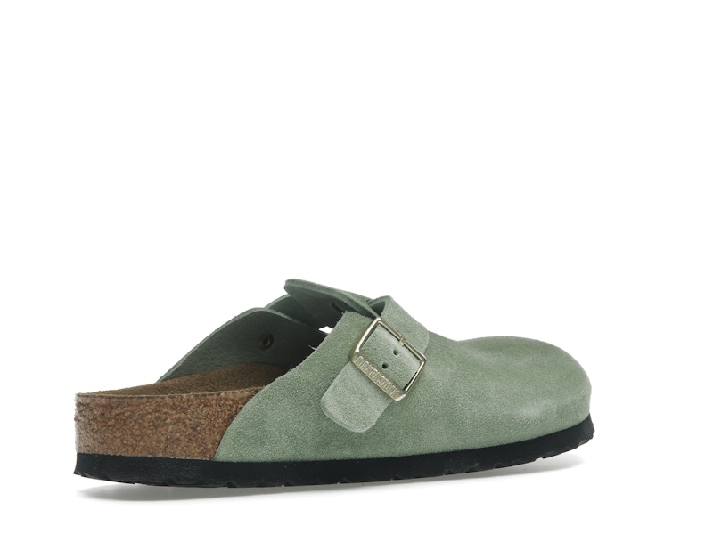 Birkenstock Boston Soft Footbed Suede Green Tea (Narrow Fit)