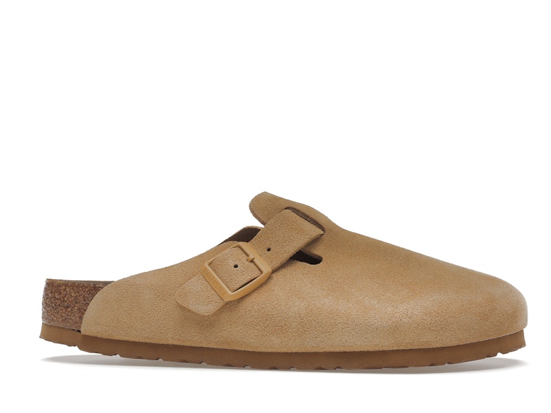 Birkenstock Boston Soft Footbed Suede Latte Cream