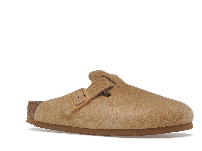 Birkenstock Boston Soft Footbed Suede Latte Cream