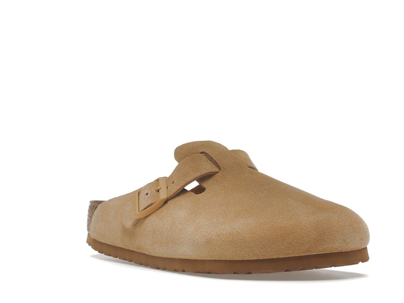 Birkenstock Boston Soft Footbed Suede Latte Cream