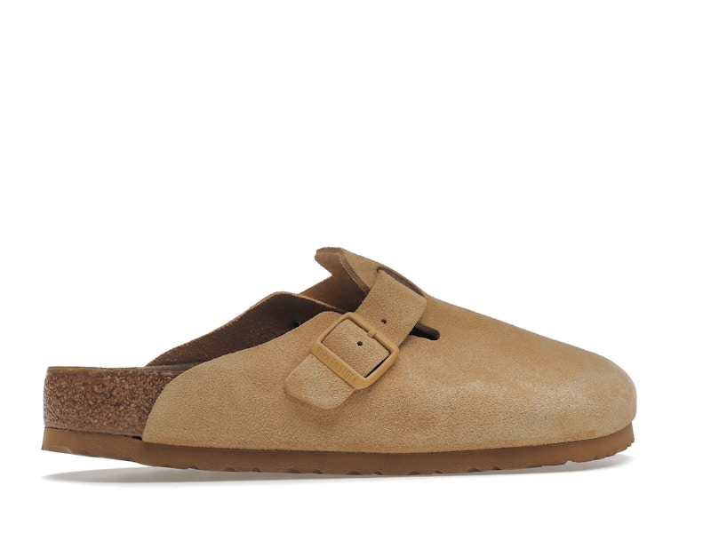 Birkenstock Boston Soft Footbed Suede Latte Cream