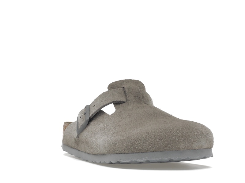 Birkenstock Boston Soft Footbed Suede Stone Coin