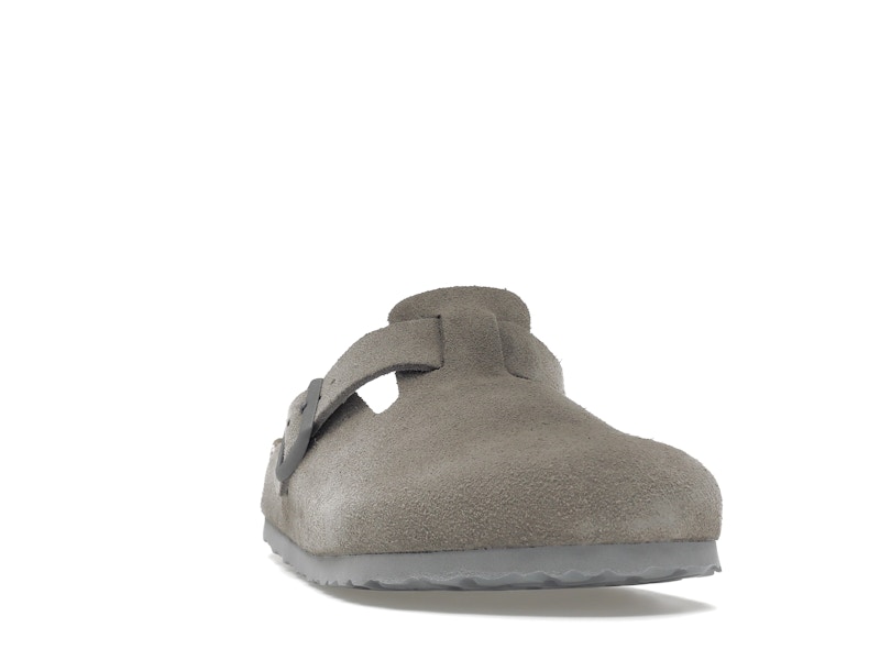Birkenstock Boston Soft Footbed Suede Stone Coin