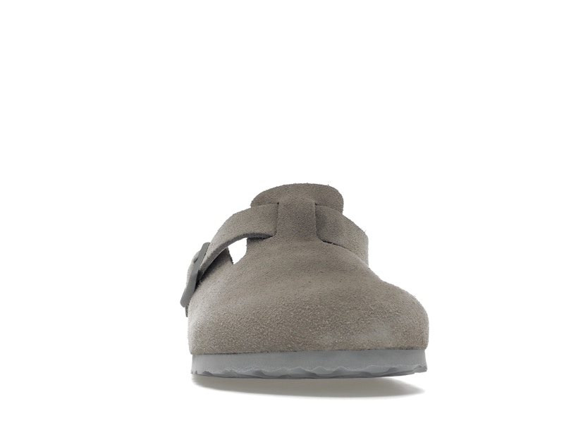 Birkenstock Boston Soft Footbed Suede Stone Coin
