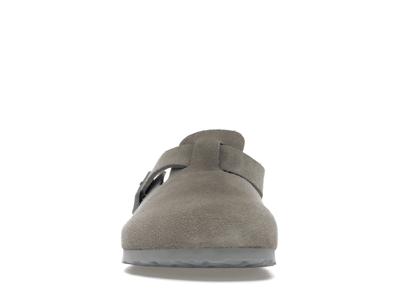 Birkenstock Boston Soft Footbed Suede Stone Coin