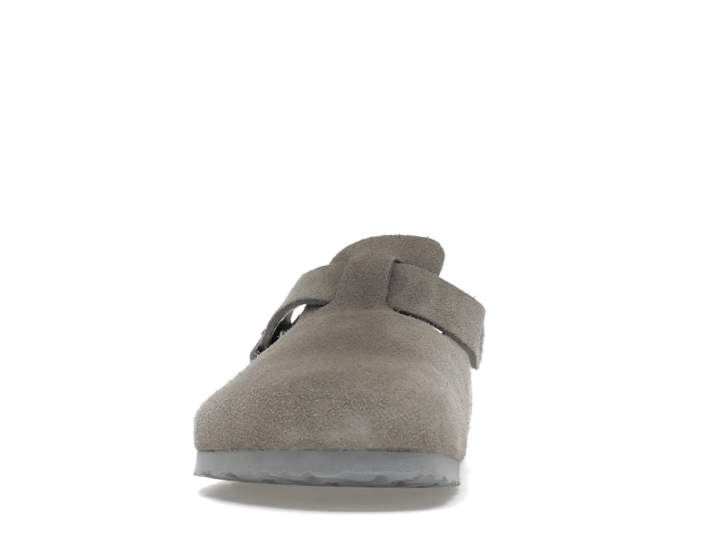 Birkenstock Boston Soft Footbed Suede Stone Coin