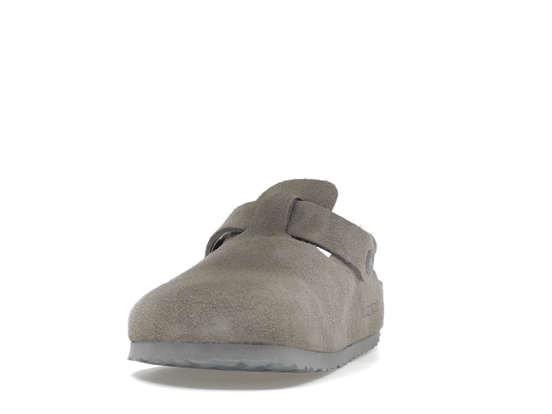 Birkenstock Boston Soft Footbed Suede Stone Coin