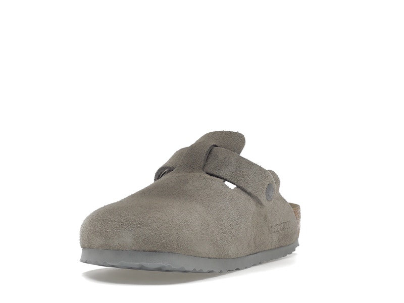 Birkenstock Boston Soft Footbed Suede Stone Coin