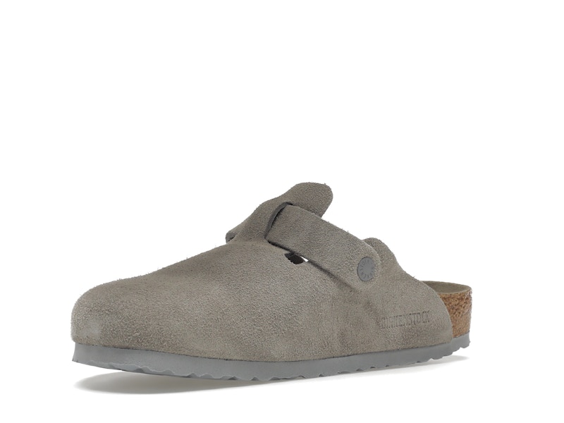 Birkenstock Boston Soft Footbed Suede Stone Coin