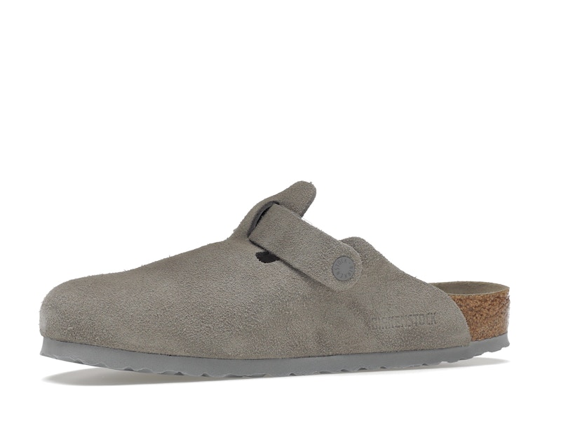 Birkenstock Boston Soft Footbed Suede Stone Coin