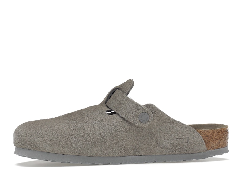 Birkenstock Boston Soft Footbed Suede Stone Coin