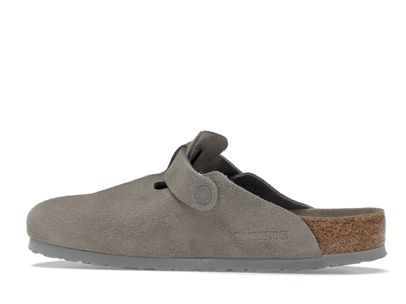 Birkenstock Boston Soft Footbed Suede Stone Coin