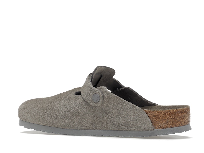 Birkenstock Boston Soft Footbed Suede Stone Coin