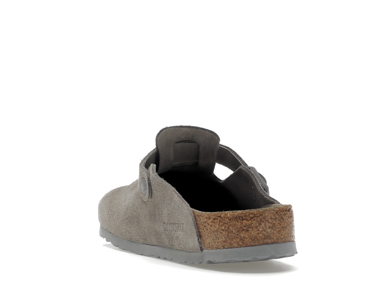 Birkenstock Boston Soft Footbed Suede Stone Coin