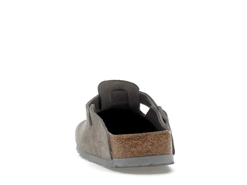 Birkenstock Boston Soft Footbed Suede Stone Coin