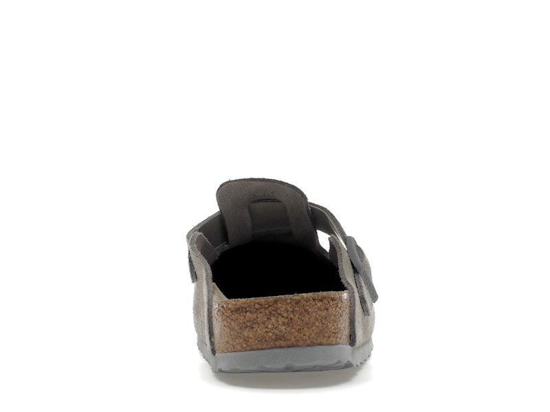 Birkenstock Boston Soft Footbed Suede Stone Coin