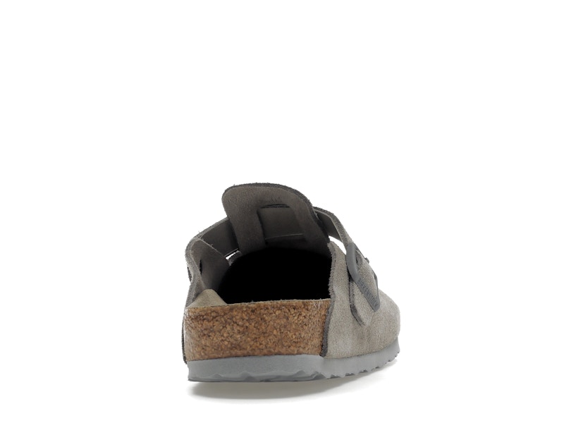 Birkenstock Boston Soft Footbed Suede Stone Coin