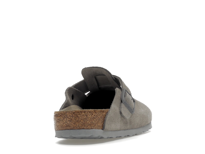 Birkenstock Boston Soft Footbed Suede Stone Coin