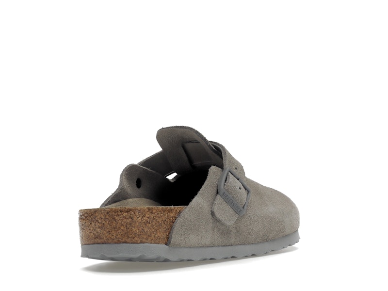 Birkenstock Boston Soft Footbed Suede Stone Coin