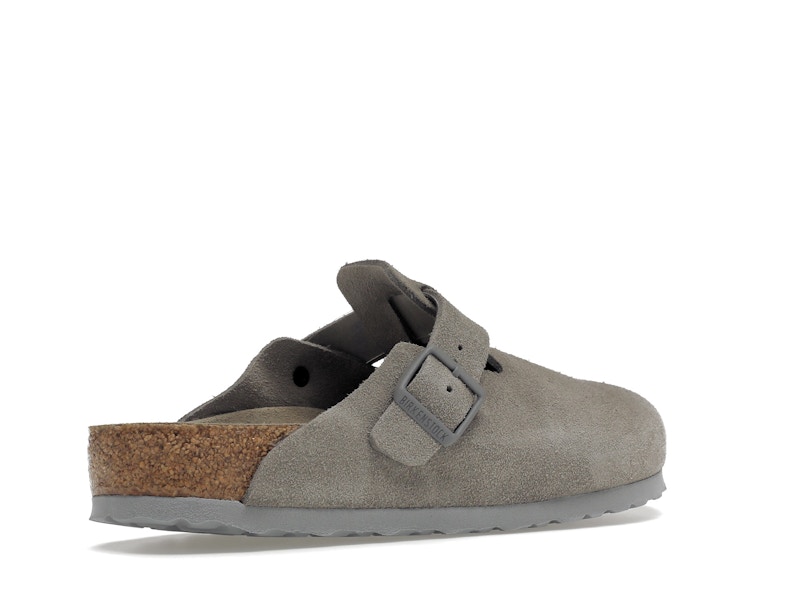Birkenstock Boston Soft Footbed Suede Stone Coin