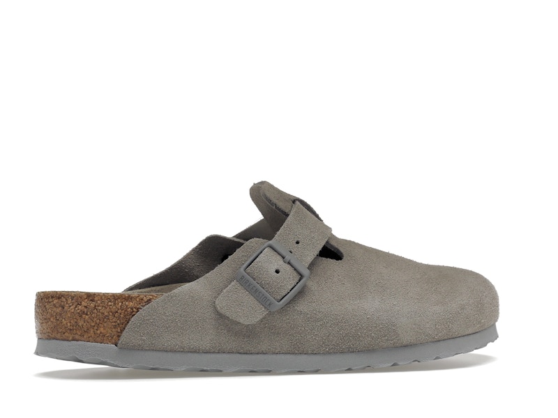 Birkenstock Boston Soft Footbed Suede Stone Coin