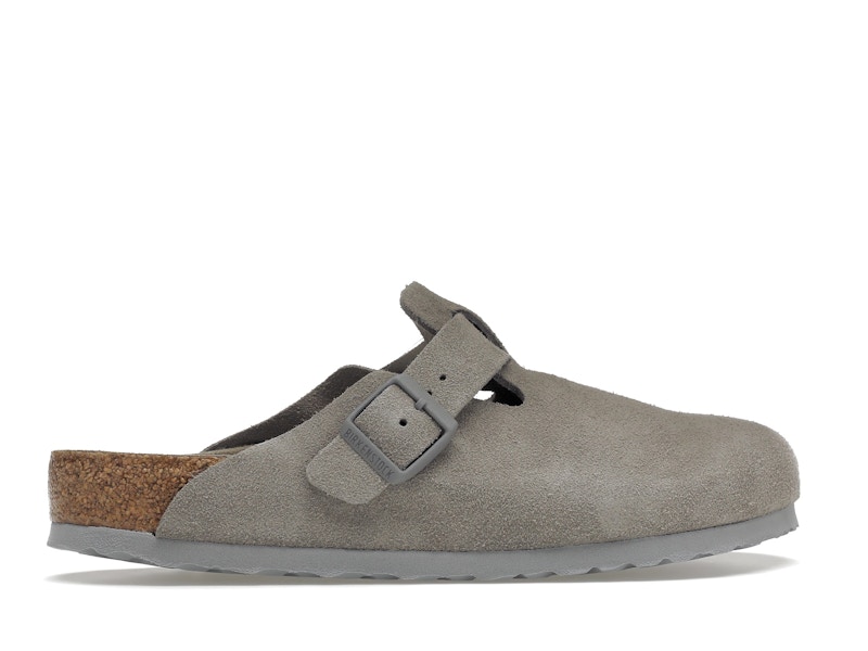 Birkenstock Boston Soft Footbed Suede Stone Coin