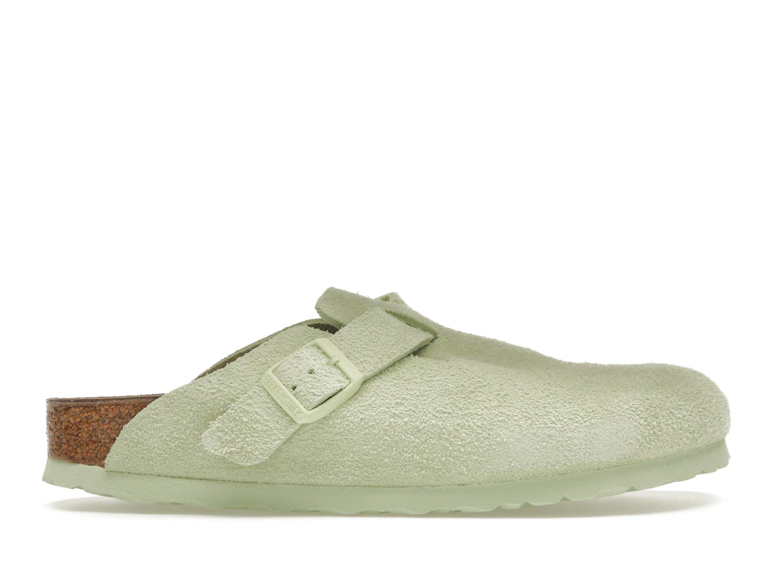 Birkenstock Boston Suede Faded Lime