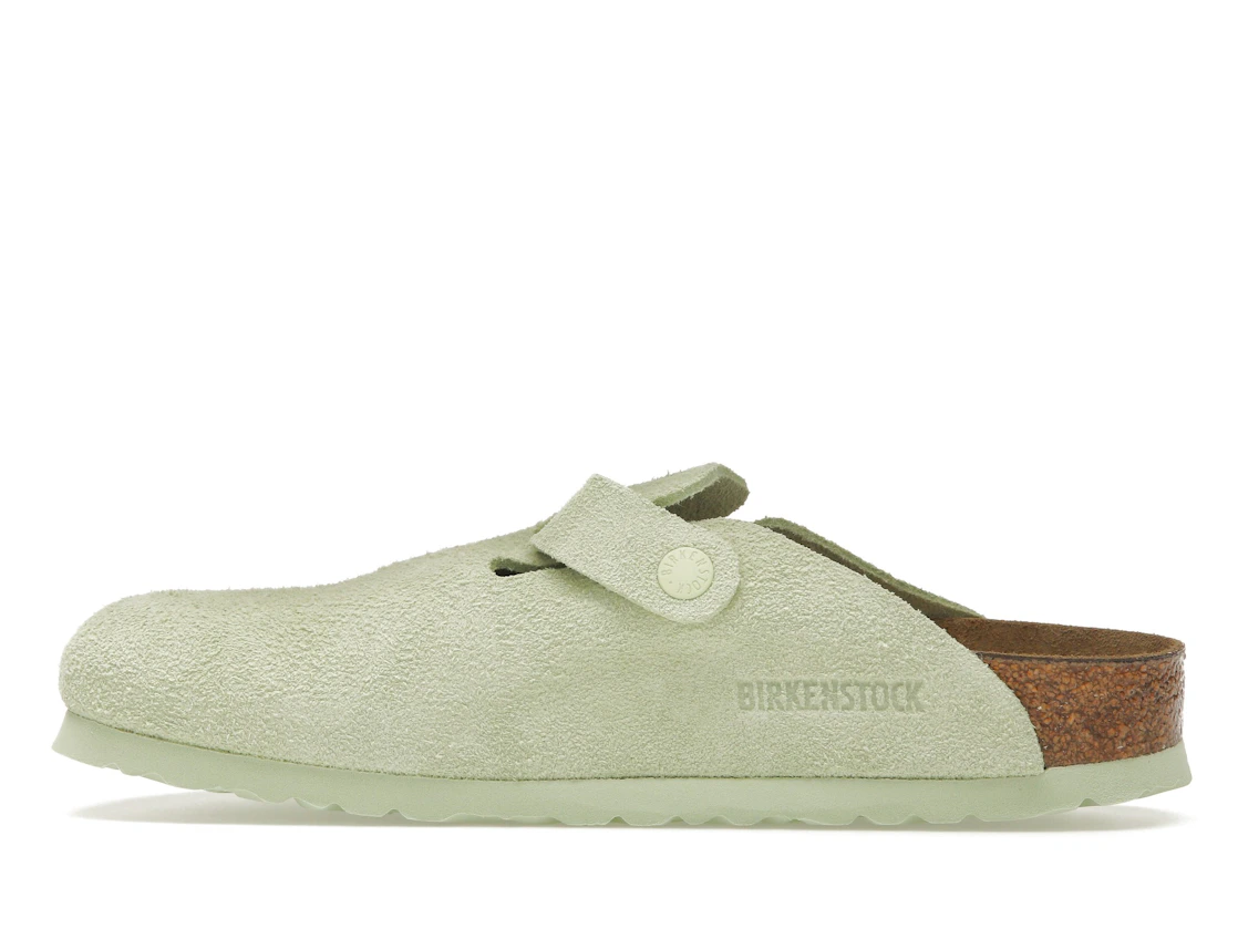 Birkenstock Boston Suede Faded Lime