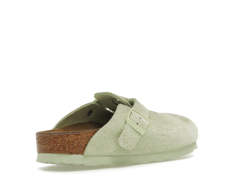 Birkenstock Boston Suede Faded Lime