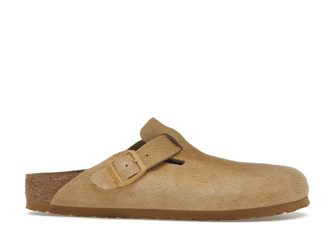 Birkenstock Boston Suede Latte Cream (Cream Outsole)