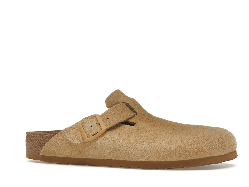 Birkenstock Boston Suede Latte Cream (Cream Outsole)