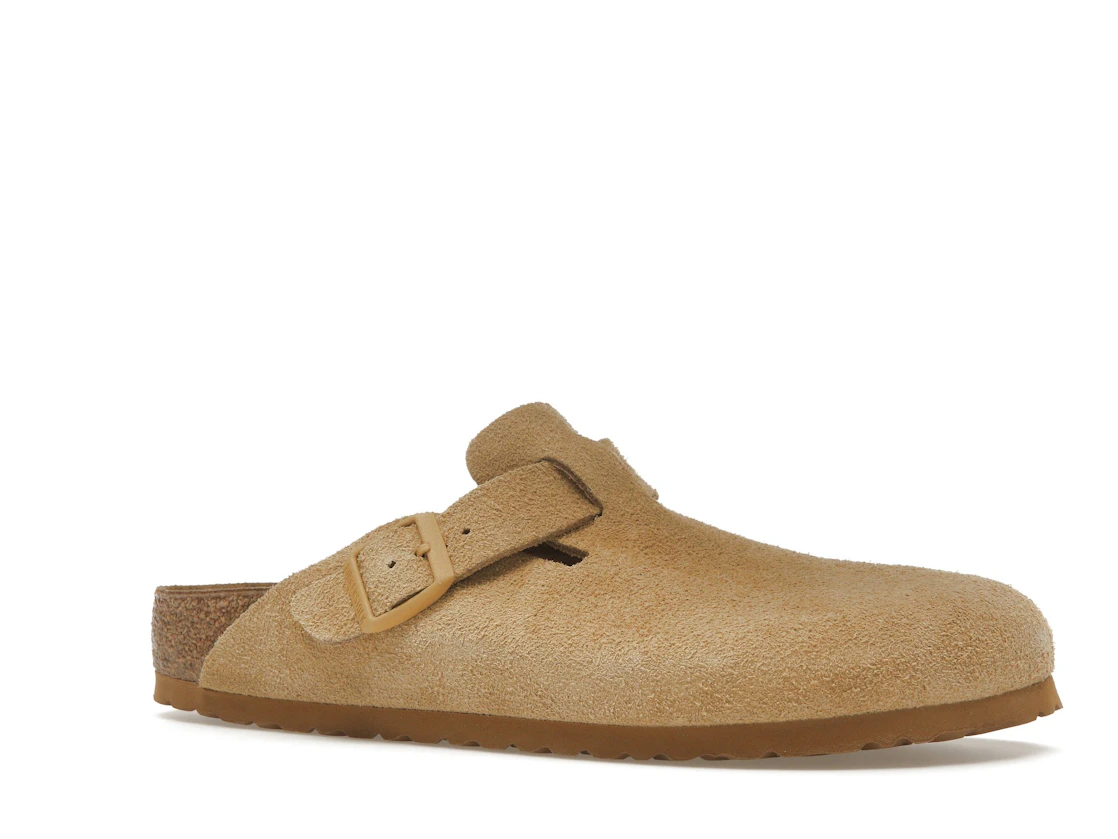 Birkenstock Boston Suede Latte Cream (Cream Outsole)