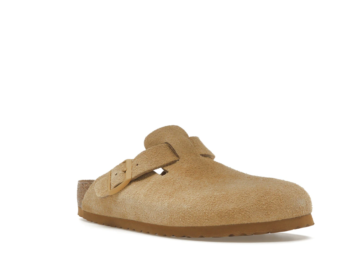 Birkenstock Boston Suede Latte Cream (Cream Outsole)