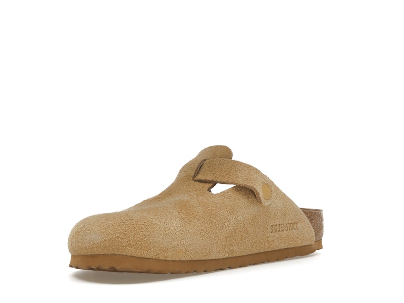 Birkenstock Boston Suede Latte Cream (Cream Outsole)