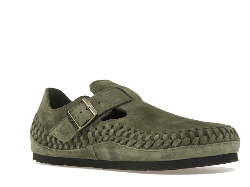 Birkenstock London Braided Shearling Kith Olive Night