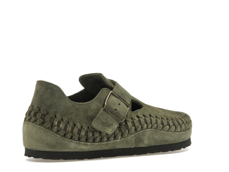 Birkenstock London Braided Shearling Kith Olive Night