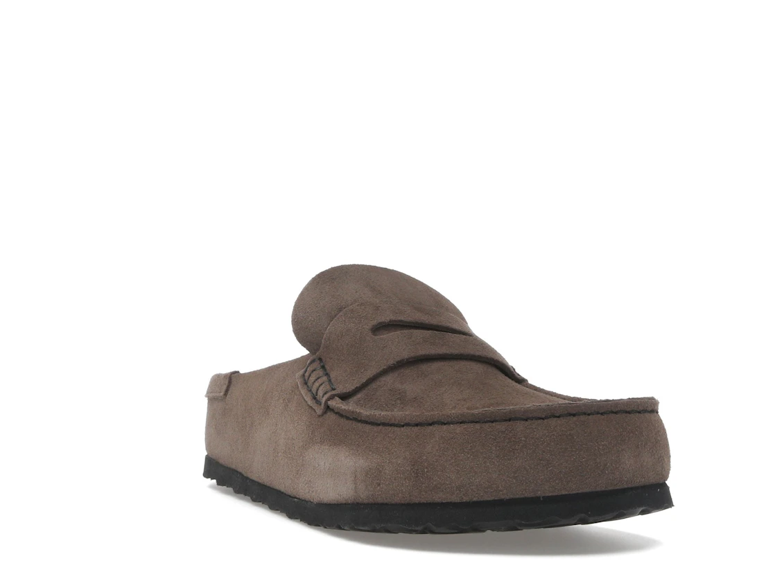 Birkenstock Naples Wrapped Suede Leather Concrete Grey