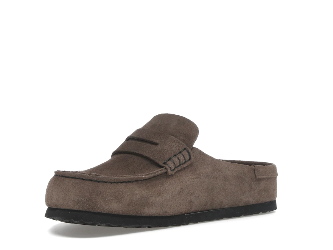 Birkenstock Naples Wrapped Suede Leather Concrete Grey