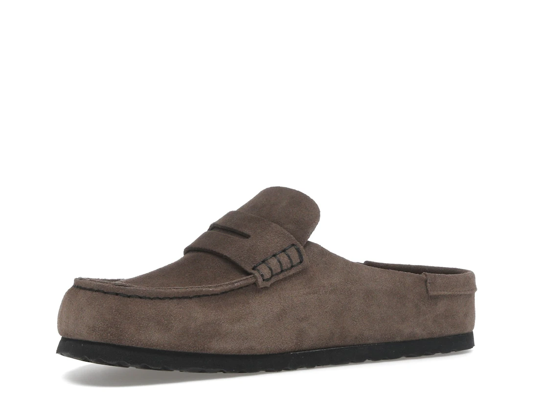 Birkenstock Naples Wrapped Suede Leather Concrete Grey