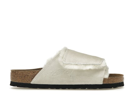 Birkenstock Solana Shearling Slide Stussy Bone 1027679 US