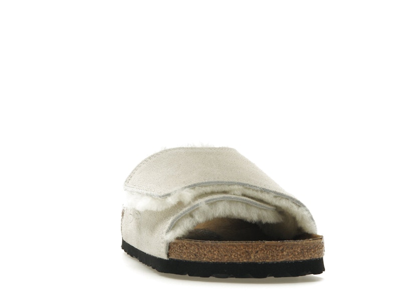 Birkenstock Solana Shearling Slide Stussy Bone