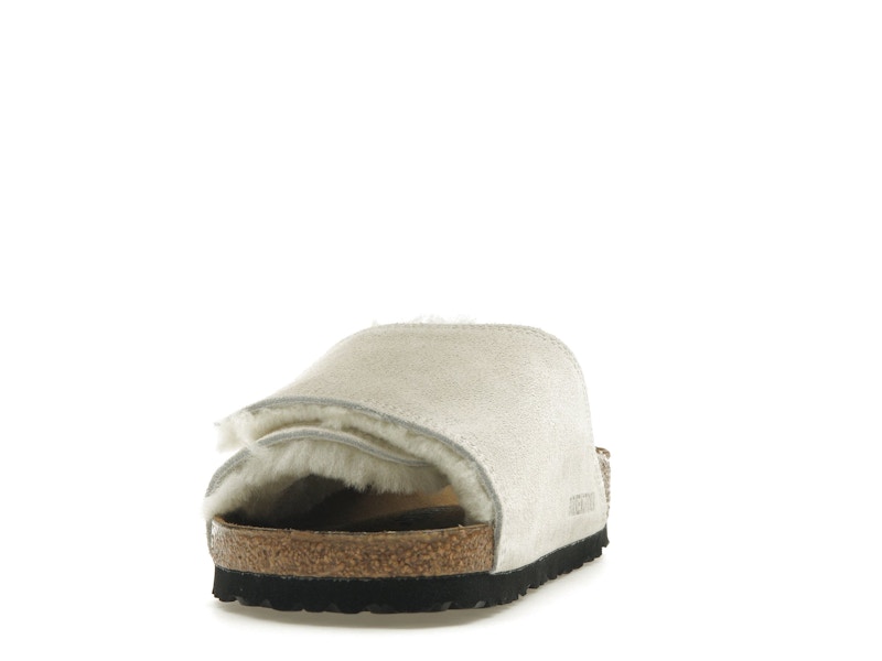 Birkenstock Solana Shearling Slide Stussy Bone
