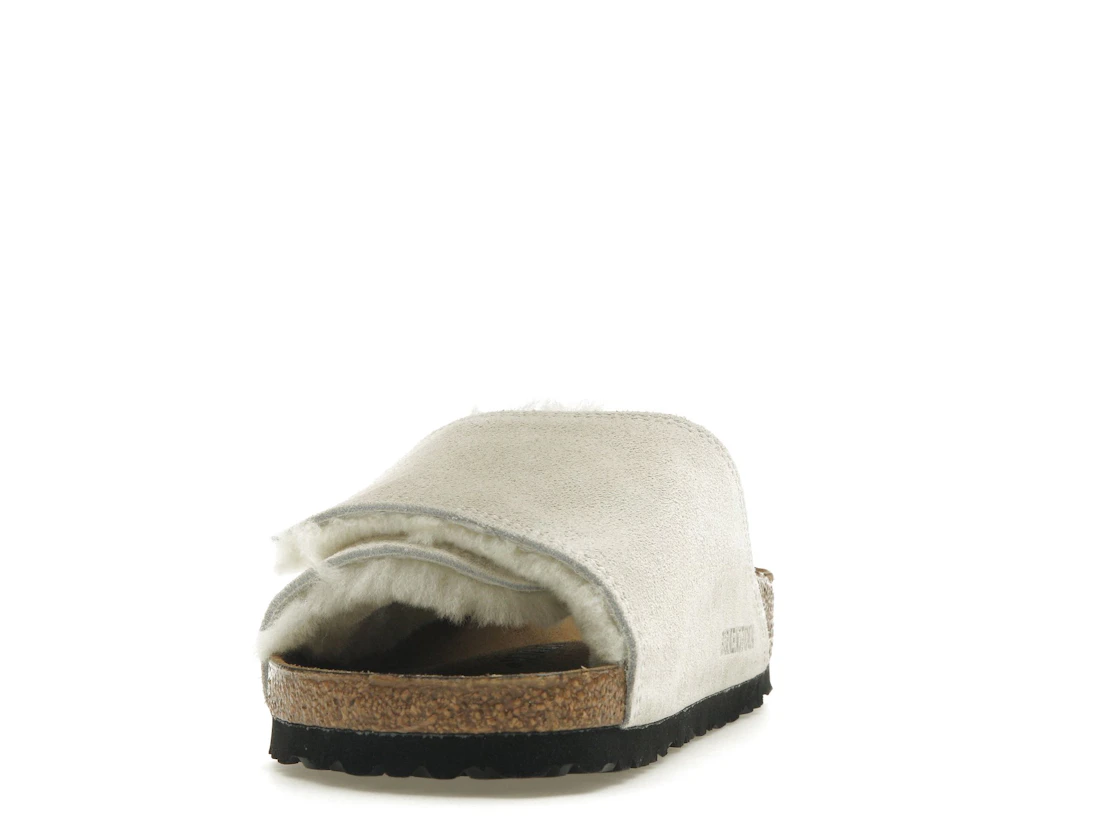 Birkenstock Solana Shearling Slide Stussy Bone